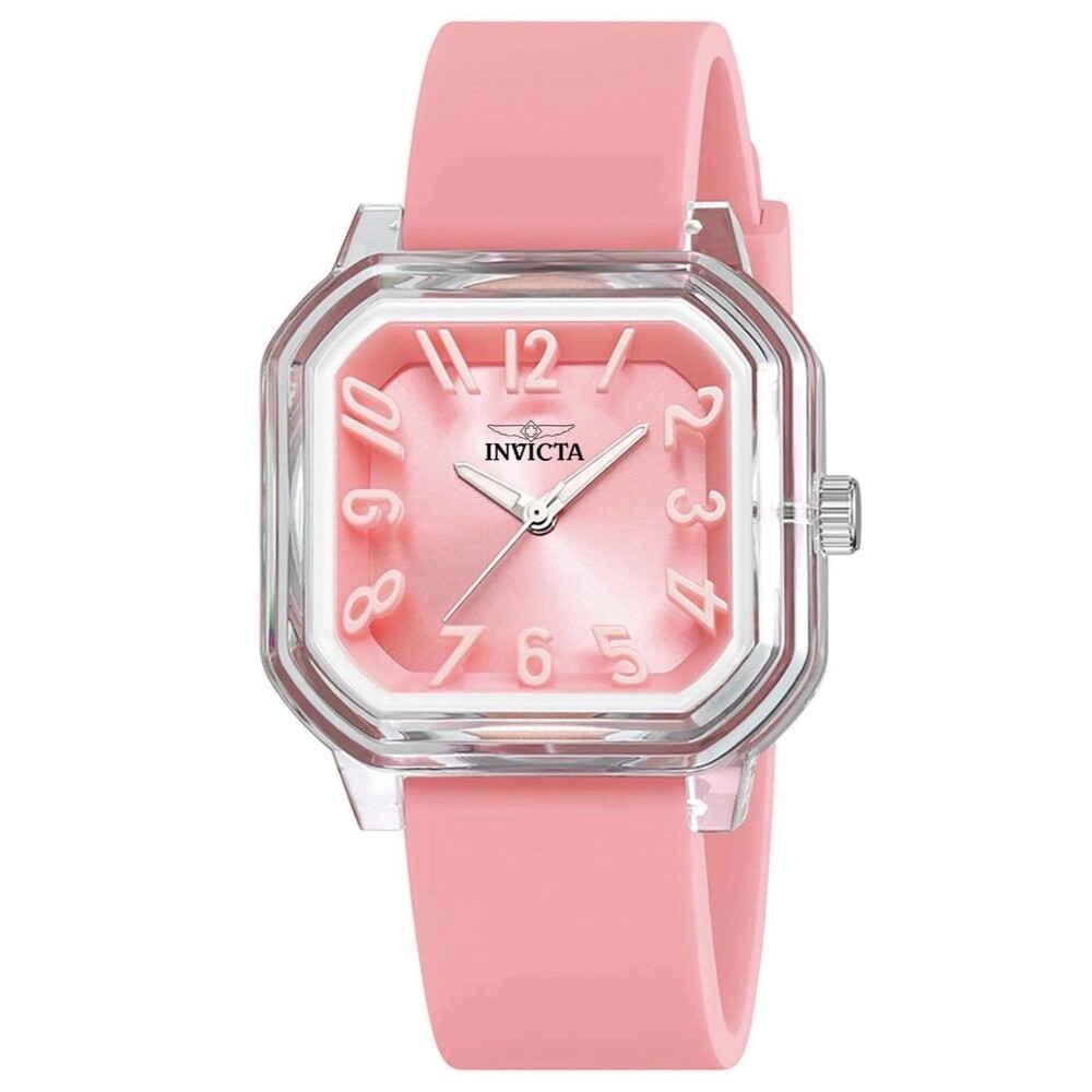Invicta Celestial Lady 39mm Transparent Tone Case Pink Plastic Dial Pink Band